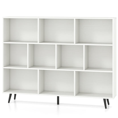 8/10-Cube Bookcase, 5 Tapered Metal Legs, Off White Bookcases at Gallery Canada
