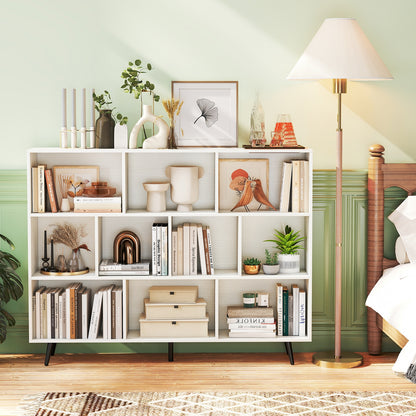 8/10-Cube Bookcase, 5 Tapered Metal Legs, Off White Bookcases at Gallery Canada