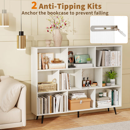 8/10-Cube Bookcase, 5 Tapered Metal Legs, Off White Bookcases at Gallery Canada