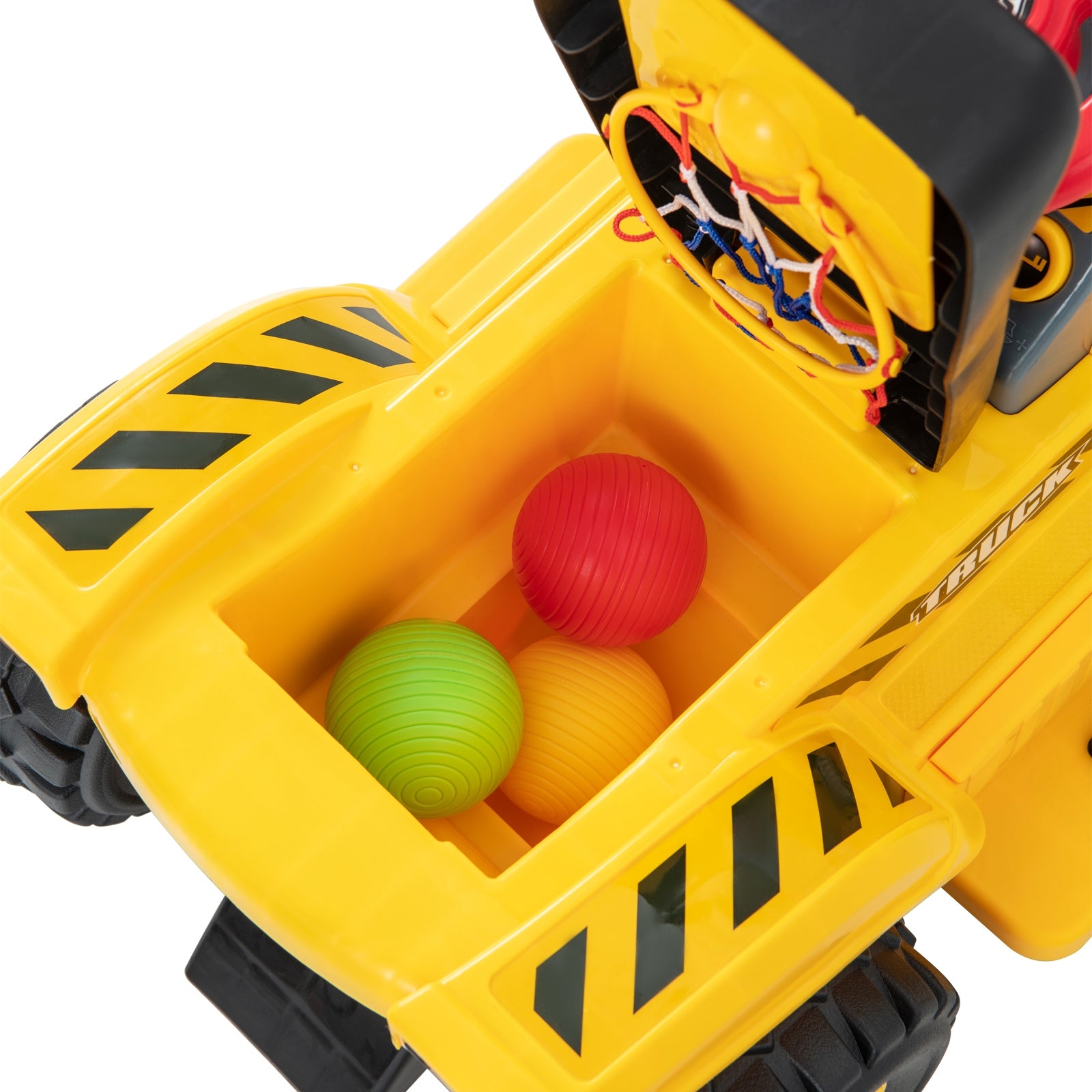6V Kids Ride On Excavator, With Folding Basketball Hoop, Yellow Powered Ride On Toys at Gallery Canada