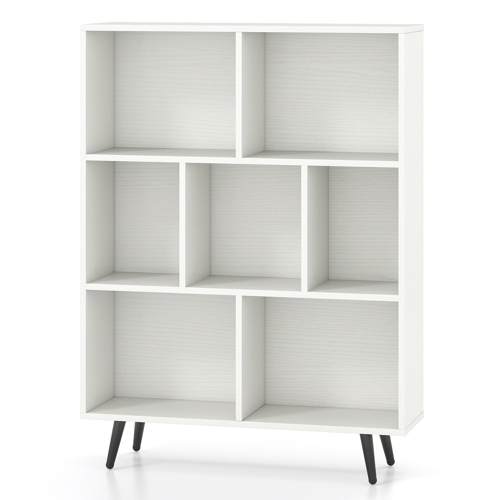 7 Cube Bookcase, Tapered Metal Legs Bookcases at Gallery Canada