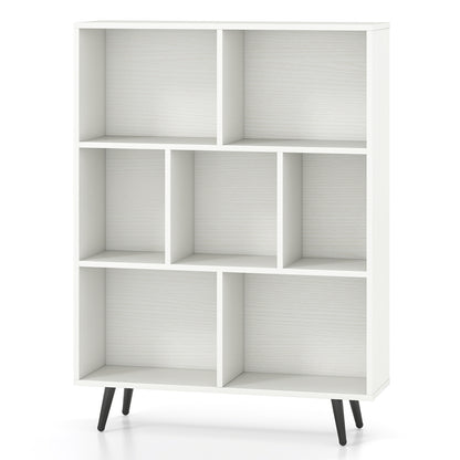 7 Cube Bookcase, Tapered Metal Legs Bookcases at Gallery Canada
