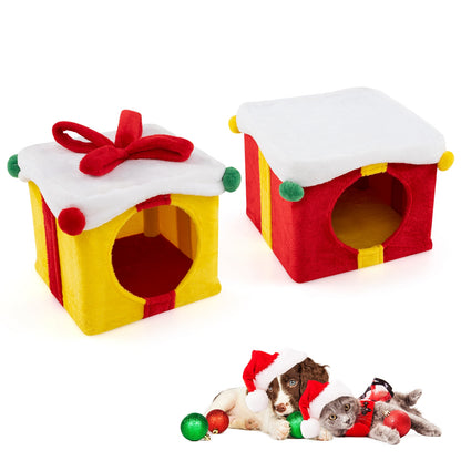 Gift Box Shaped Christmas Cat House, Multicolor Cat Houses at Gallery Canada