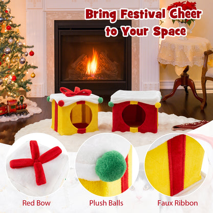 Gift Box Shaped Christmas Cat House, Multicolor Cat Houses at Gallery Canada