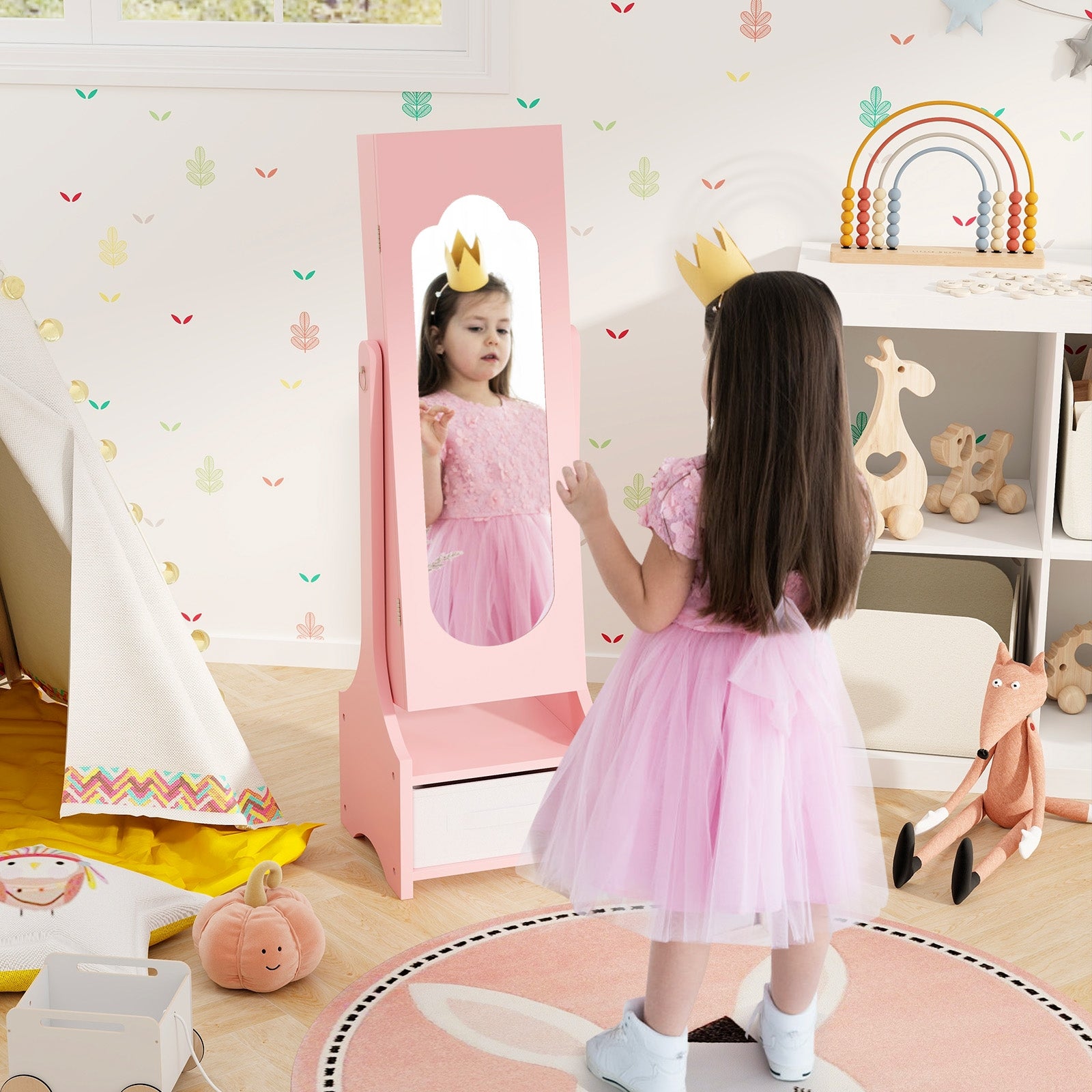 Kids Jewelry Armoire Cabinet With Storage, Pink Kids Vanities at Gallery Canada