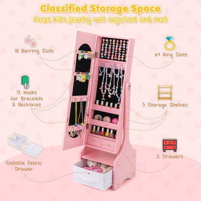 Kids Jewelry Armoire Cabinet With Storage, Pink Kids Vanities at Gallery Canada
