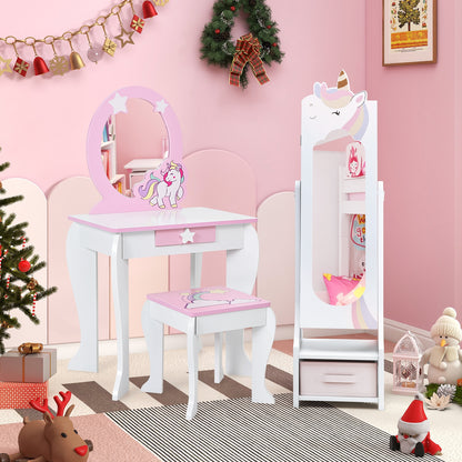 Kids Jewelry Armoire Cabinet, With Storage And 2 Tilt Angles, White Kids Vanities at Gallery Canada