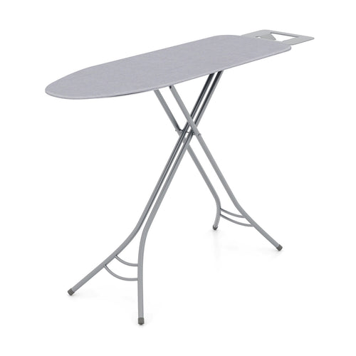 Foldable Ironing Board With Iron Rest, Adjustable Height, Gray
