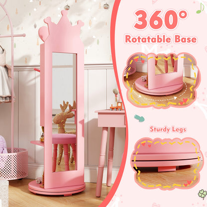Full Length Mirror Jewelry Armoire Cabinet, Pink Kids Vanities at Gallery Canada