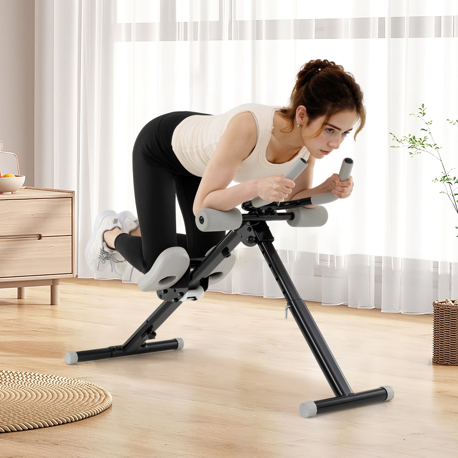 Adjustable Abdominal Trainer, Foldable Ab Cruncher, Black Rowing Machines at Gallery Canada