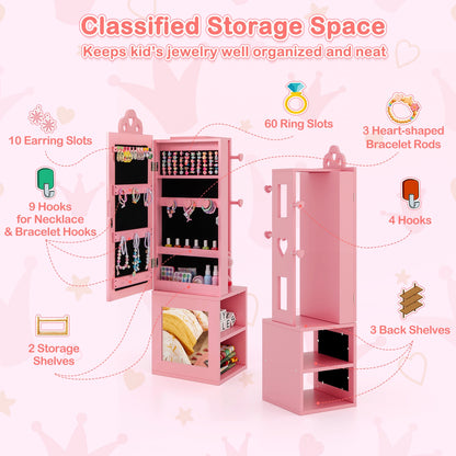 3-In-1 Kids Jewelry Cabinet With Full Length Mirror, Pink Kids Vanities at Gallery Canada