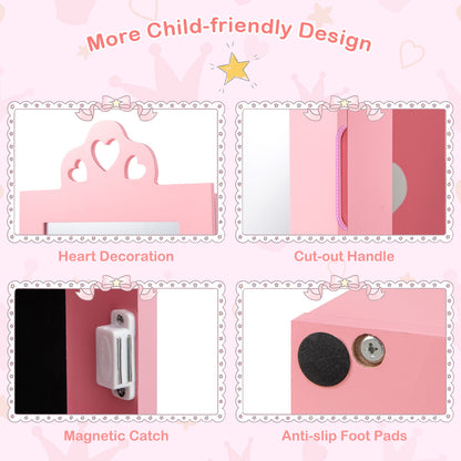 3-In-1 Kids Jewelry Cabinet With Full Length Mirror, Pink Kids Vanities at Gallery Canada