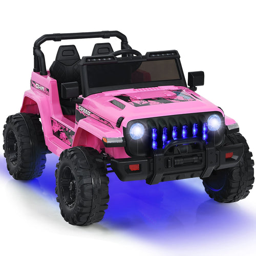 12V Kids Ride On Jeep Car, 2.4G Remote Control, Pink