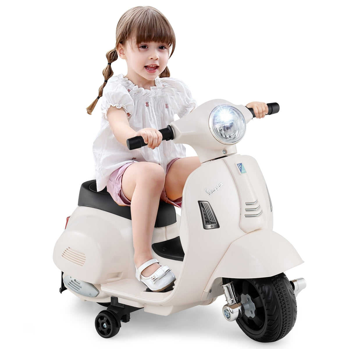 Kids Ride On Motorcycle With LED Headlight, Horn Sound, White Powered Ride On Toys at Gallery Canada