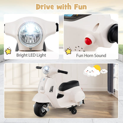 Kids Ride On Motorcycle With LED Headlight, Horn Sound, White Powered Ride On Toys at Gallery Canada