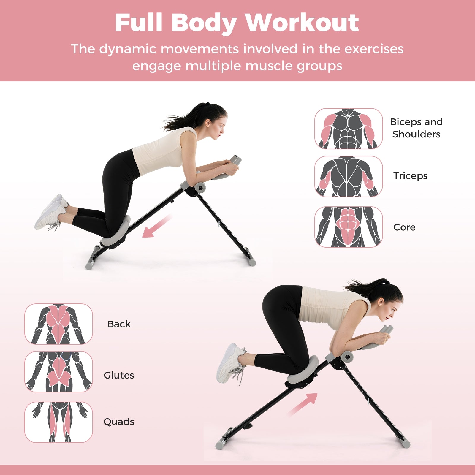 Adjustable Abdominal Trainer, Foldable Ab Cruncher, Black Rowing Machines at Gallery Canada
