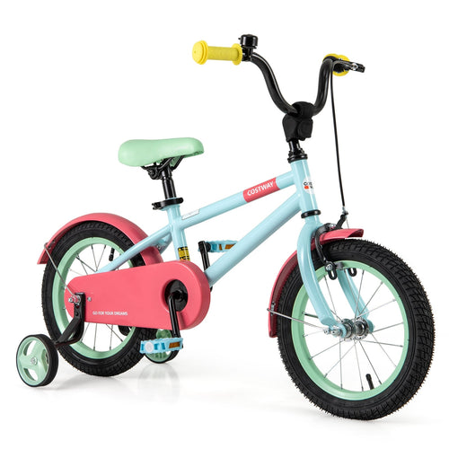 Kids Bike, Adjustable Handlebar And Saddle, 14 Inches, Blue