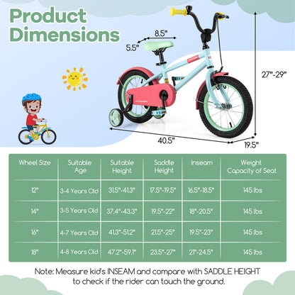Kids Bike, Adjustable Handlebar And Saddle, 14 Inches, Blue Kids Bike at Gallery Canada