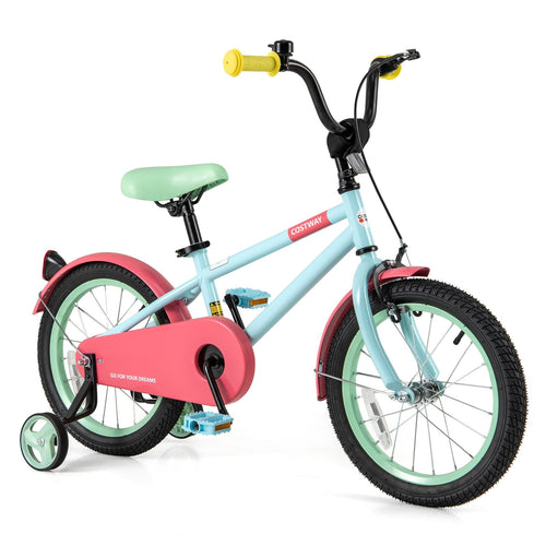 Kids Bike, Adjustable Handlebar And Saddle, 16 Inches, Blue
