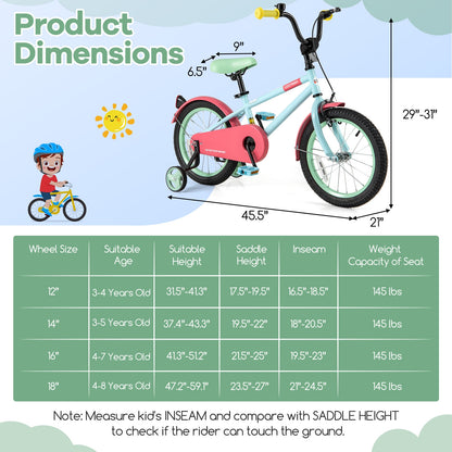 Kids Bike, Adjustable Handlebar And Saddle, 16 Inches, Blue Kids Bike at Gallery Canada