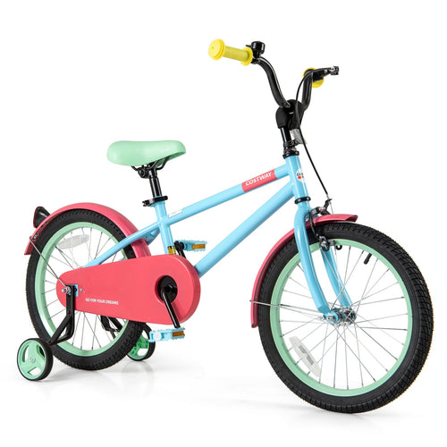 Kids Bike, Adjustable Handlebar And Saddle, 18 Inches, Blue