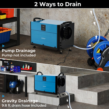 155 Pint Crawl Space Dehumidifier, 3 Modes, 24H Timer, Blue Dehumidifiers at Gallery Canada