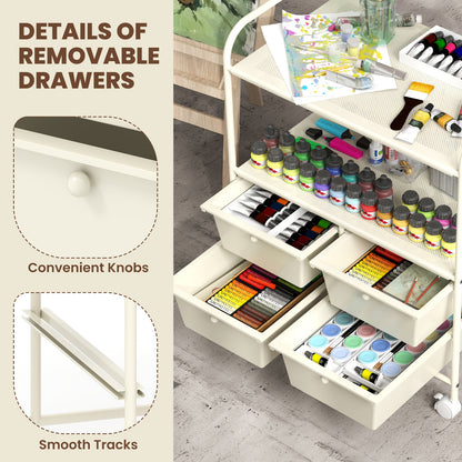 4 Drawer Rolling Storage Cart, White File Cabinets at Gallery Canada