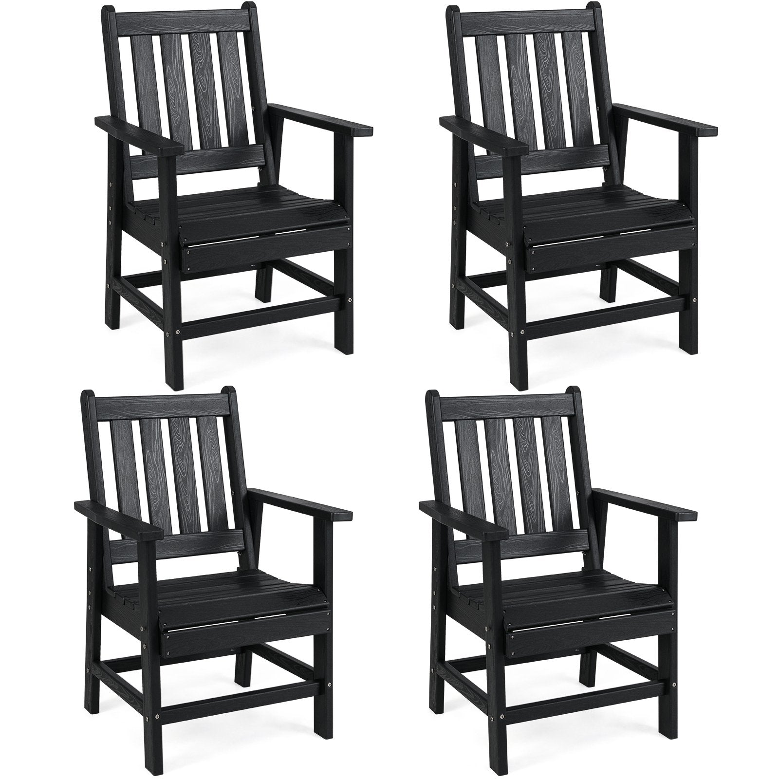 Set Of 4 Patio Dining Chairs, Black Patio Dining Chairs Black at Gallery Canada