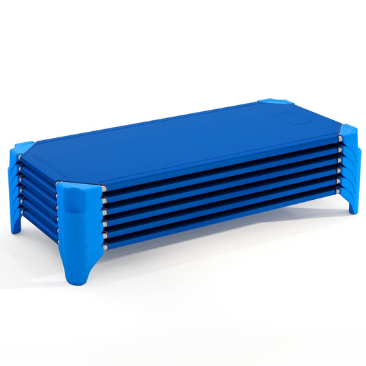 Portable Stackable Daycare Cot, 52 Inch, Blue Toddler Beds Blue at Gallery Canada
