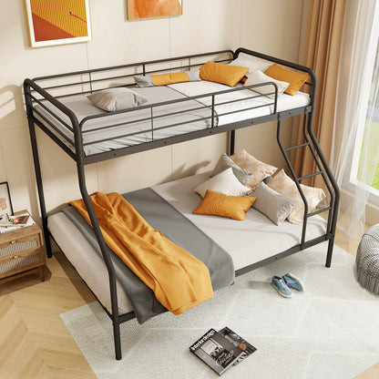Twin Over Full Bunk Bed, With Ladder And Guardrails, Black Bunk Bed Frame at Gallery Canada