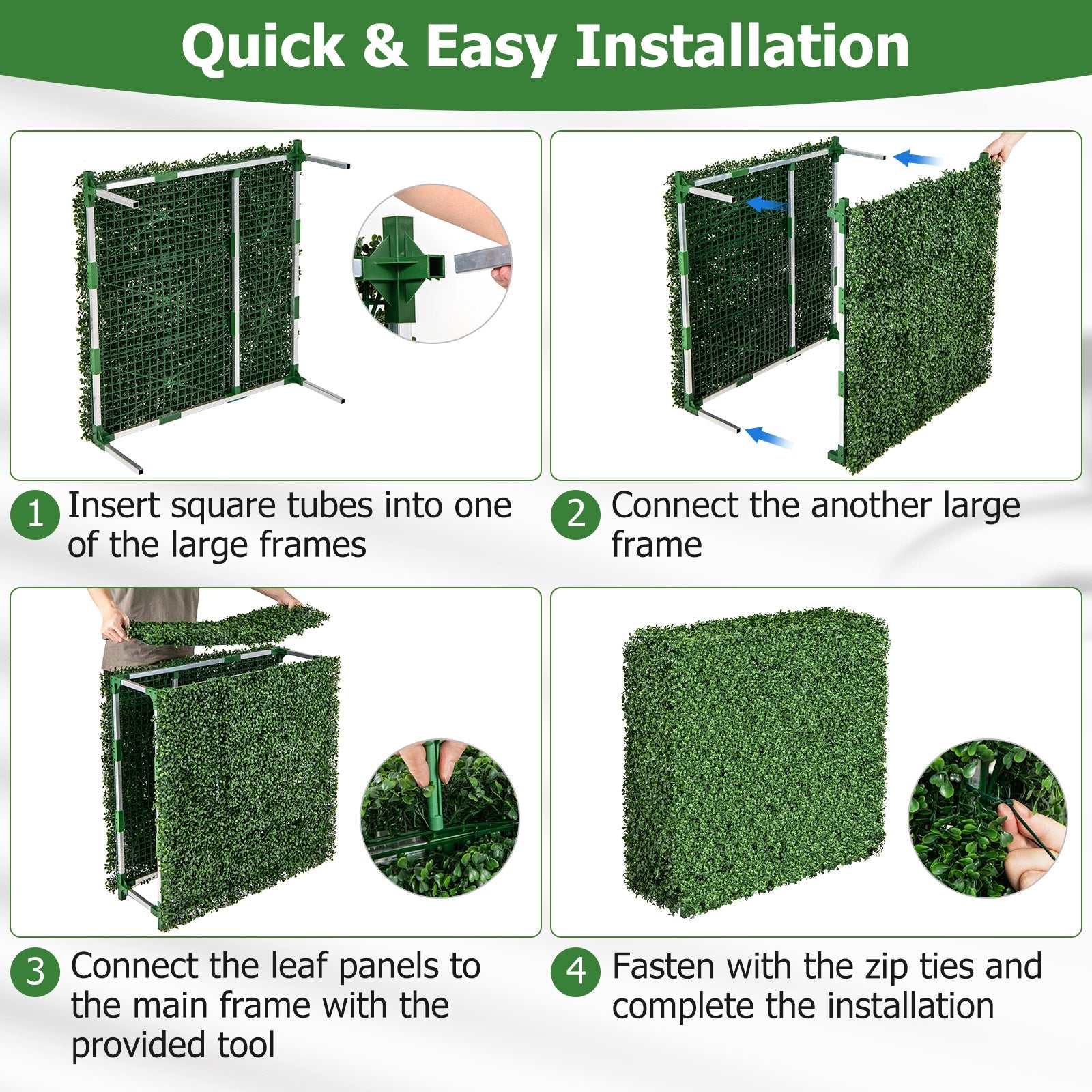 Faux Greenery Room Divider, Privacy Screen, Hedge Wall-S, Green Decorative Fencing & Flooring at Gallery Canada