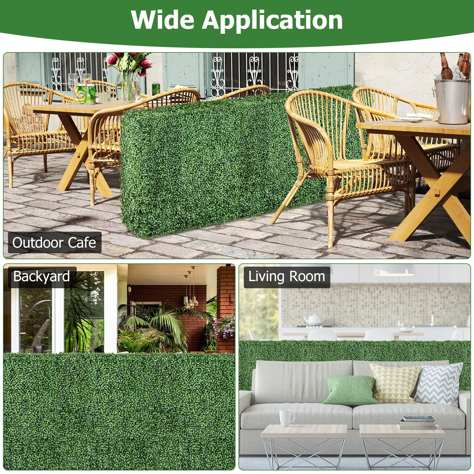 Faux Greenery Room Divider, Privacy Screen, Hedge Wall-S, Green Decorative Fencing & Flooring at Gallery Canada