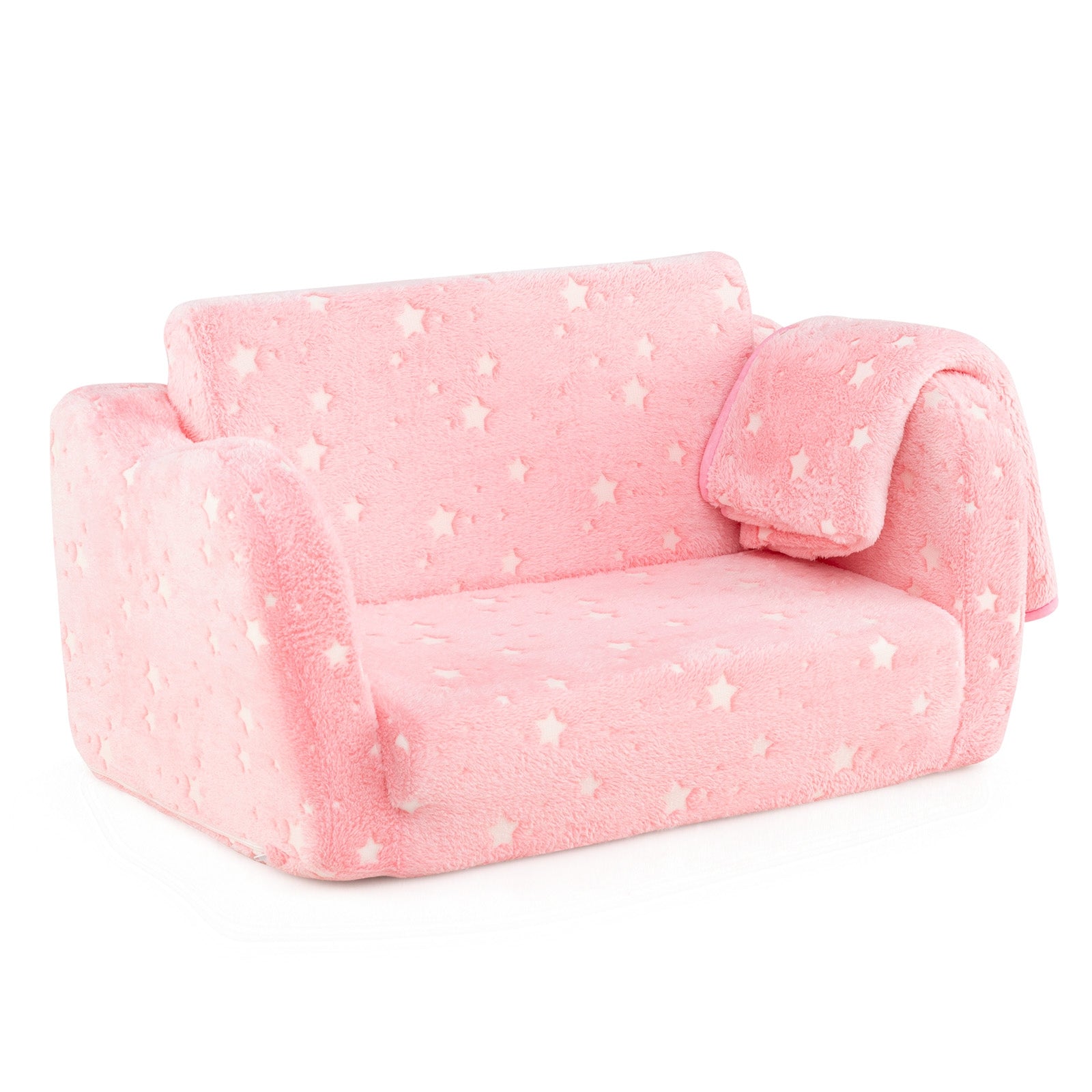 Folding Kids Couch With Glow In The Dark Blanket, Pink Kids Chairs & Seating Pink at Gallery Canada
