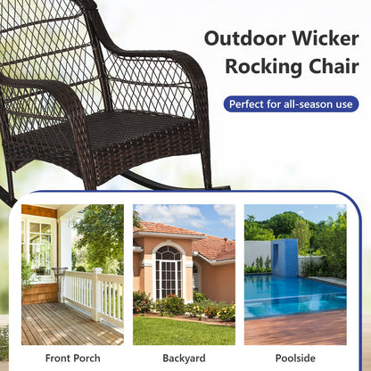 Rattan Rocking Chair With Cushions, Navy Patio Rocking Chairs & Gliders at Gallery Canada