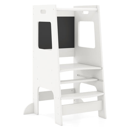 Toddler Kitchen Step Stool, Adjustable Height, White Toddler & Kids Furniture at Gallery Canada
