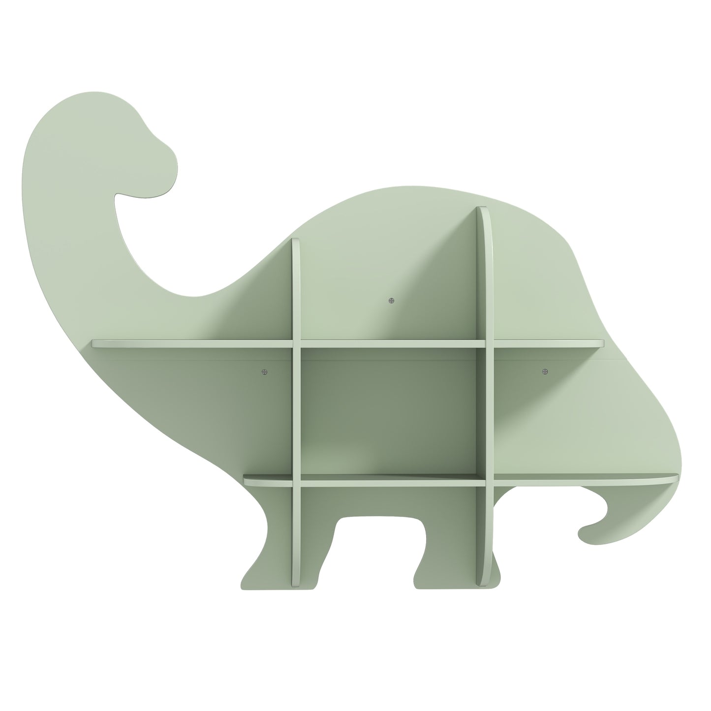 2-Tier Floating Dinosaur Bookshelf, Green Kids Storage Green at Gallery Canada