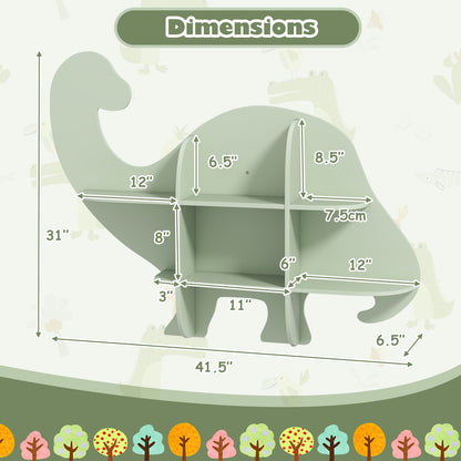 2-Tier Floating Dinosaur Bookshelf, Green Kids Storage at Gallery Canada