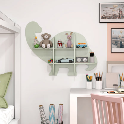 2-Tier Floating Dinosaur Bookshelf, Green Kids Storage at Gallery Canada