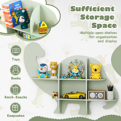 2-Tier Floating Dinosaur Bookshelf, Green Kids Storage at Gallery Canada