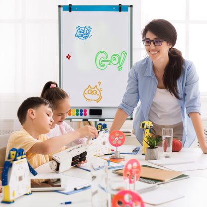 Height-Adjustable Mobile Whiteboard With Round Stand Paper Clips, Green Home Office at Gallery Canada