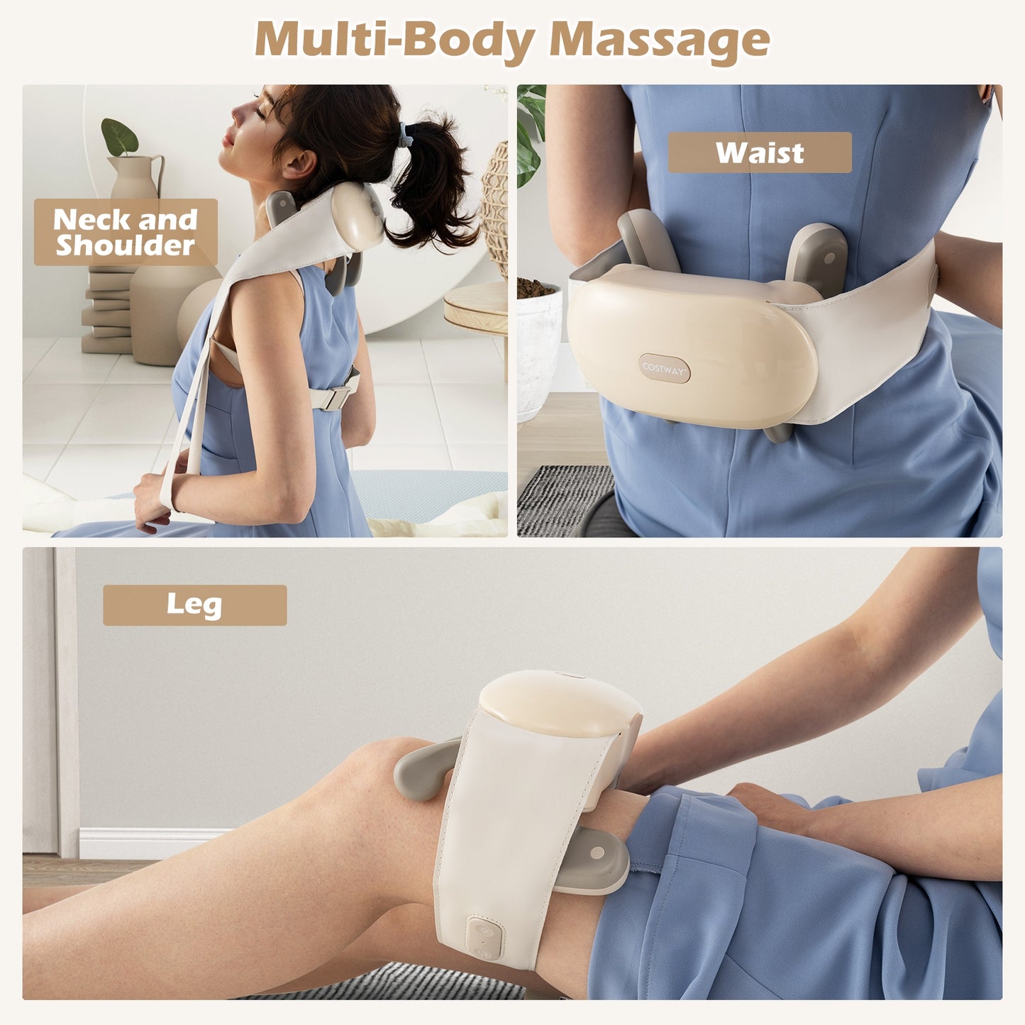 Neck Shoulder Massager, 2 Heat Levels, Pain Relief, Beige Spa & Salon at Gallery Canada
