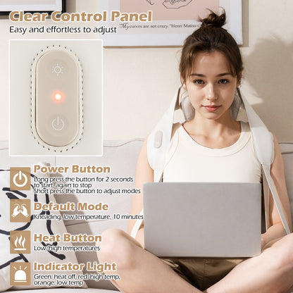 Neck Shoulder Massager, 2 Heat Levels, Pain Relief, Beige Spa & Salon at Gallery Canada