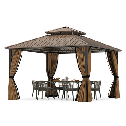 12x12 FT Hardtop Gazebo, Outdoor Pergola, Patio Garden Deck Gazebos at Gallery Canada
