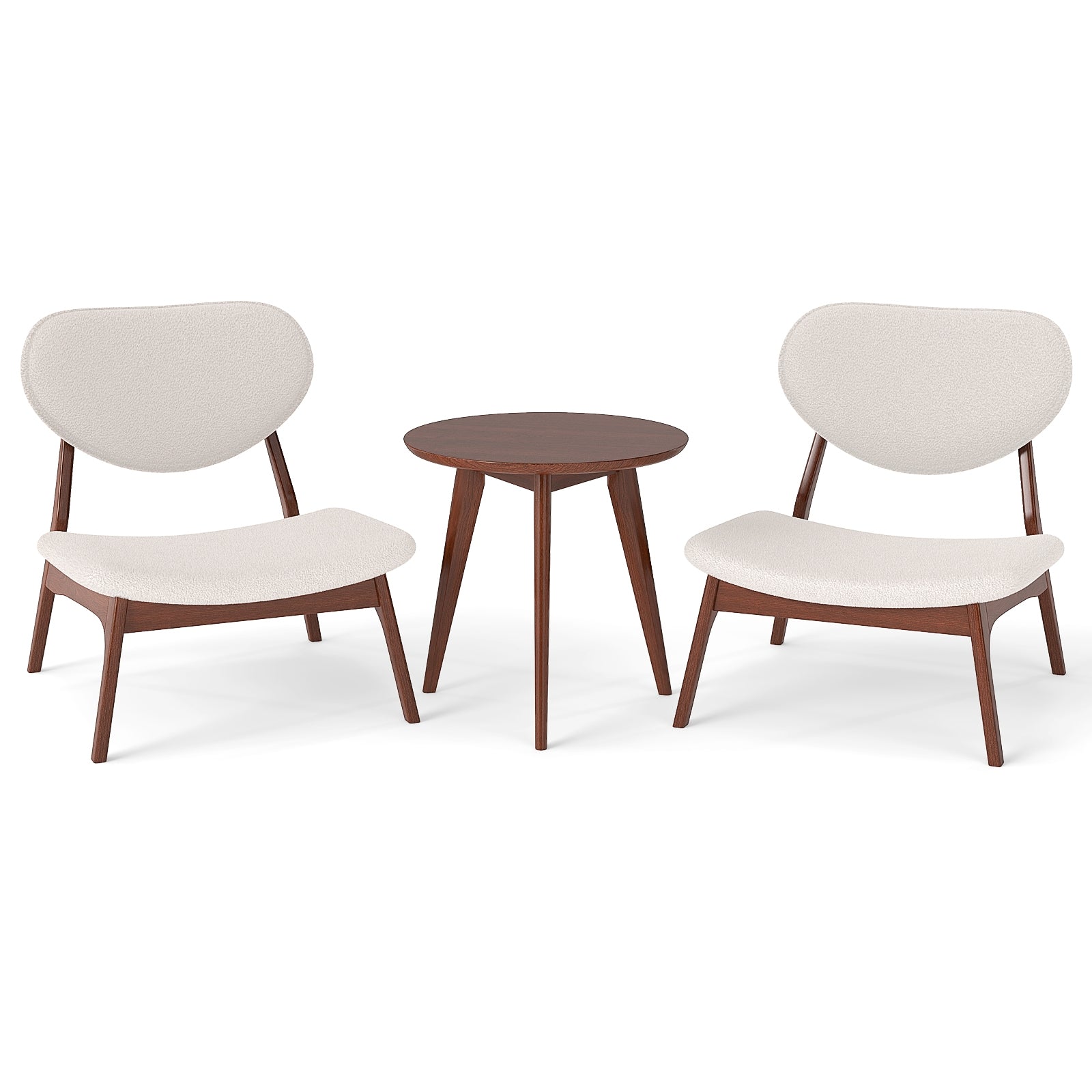 Accent Chairs Set Of 2 With Side Table, Solid Wood Frame, Beige Accent Chairs at Gallery Canada