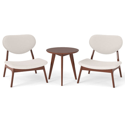 Accent Chairs Set Of 2 With Side Table, Solid Wood Frame, Beige Accent Chairs at Gallery Canada