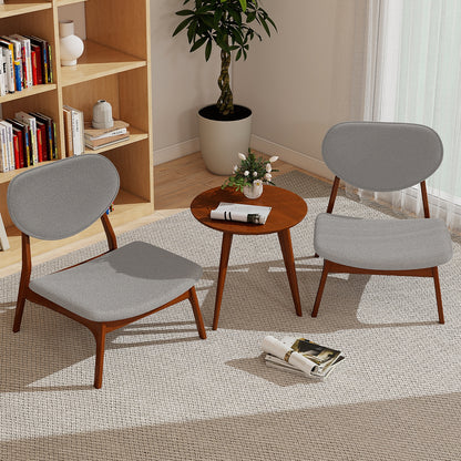 Accent Chairs Set of 2 with Side Table, Solid Wood Frame, Gray Accent Chairs at Gallery Canada