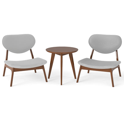 Accent Chairs Set of 2 with Side Table, Solid Wood Frame, Gray Accent Chairs at Gallery Canada