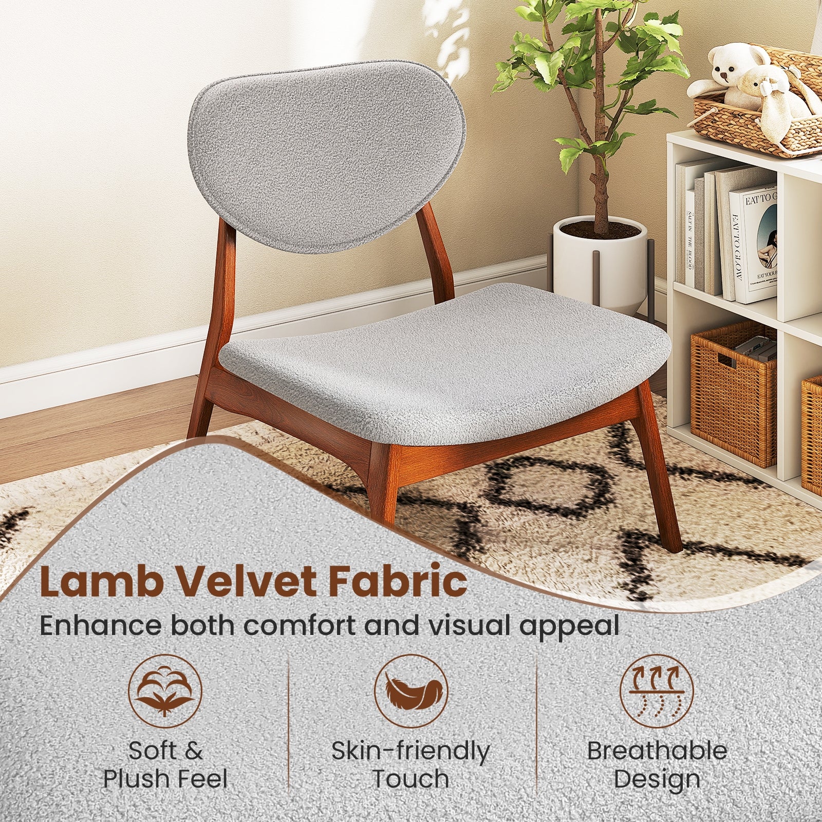 Accent Chairs Set of 2 with Side Table, Solid Wood Frame, Gray Accent Chairs at Gallery Canada