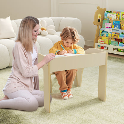 Kids Table And Chair Set, Wide Tabletop, Curved Edges, White Kids Table & Chair Sets at Gallery Canada