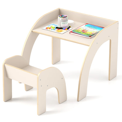 Kids Table And Chair Set, Wide Tabletop, Curved Edges, White Kids Table & Chair Sets at Gallery Canada